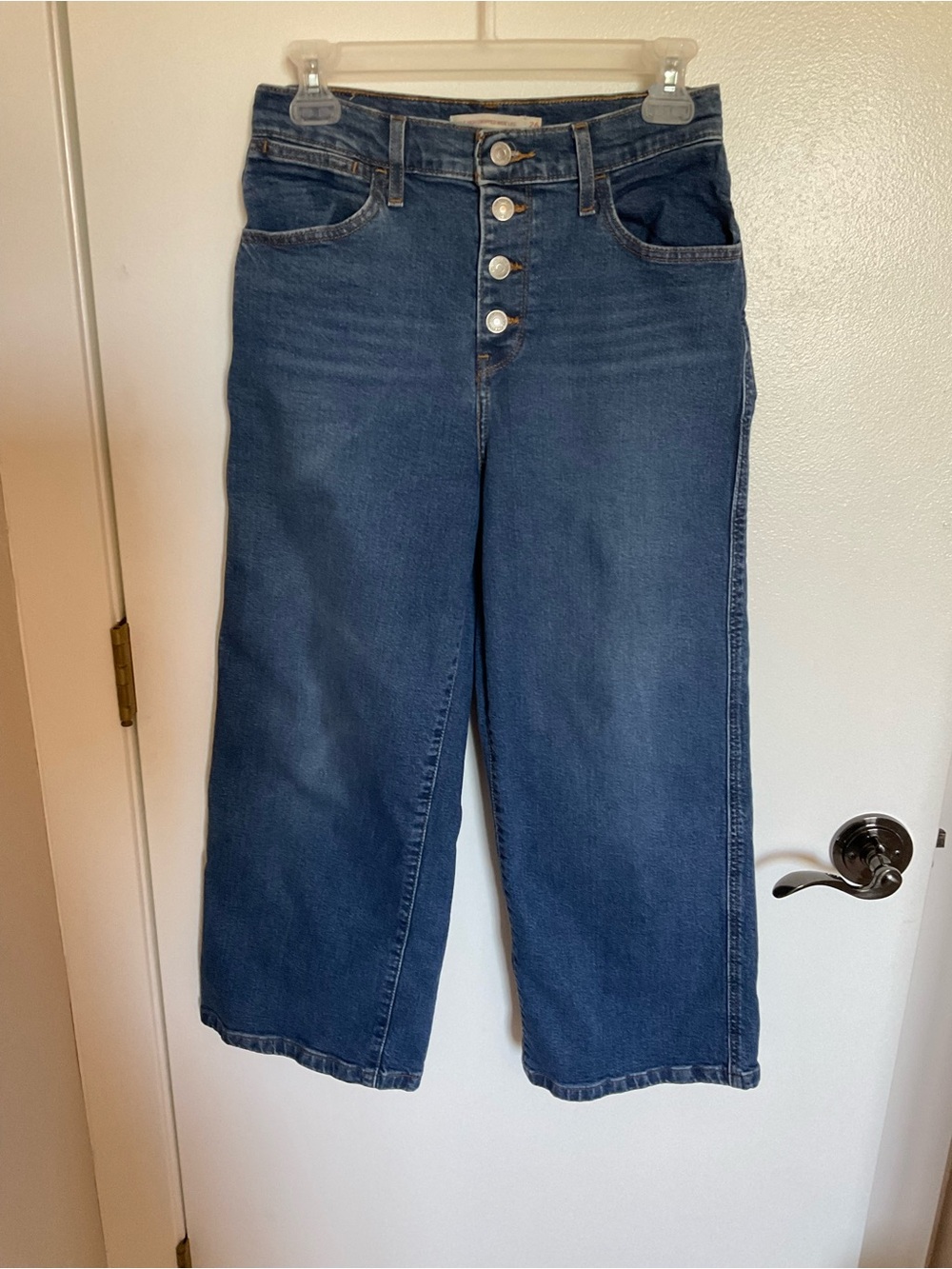Levi's Mid Blue Cropped Wide-Leg Women's Jeans Sz 26